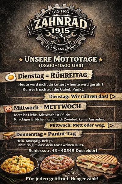 ZAHNRAD 1915 Bistro - Unsere Mottotage